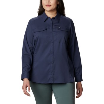 Columbia Silver Ridge Lite Long Sleeve Plus Size, Camisa Azul Marino Para Mujer | 810547-BJP